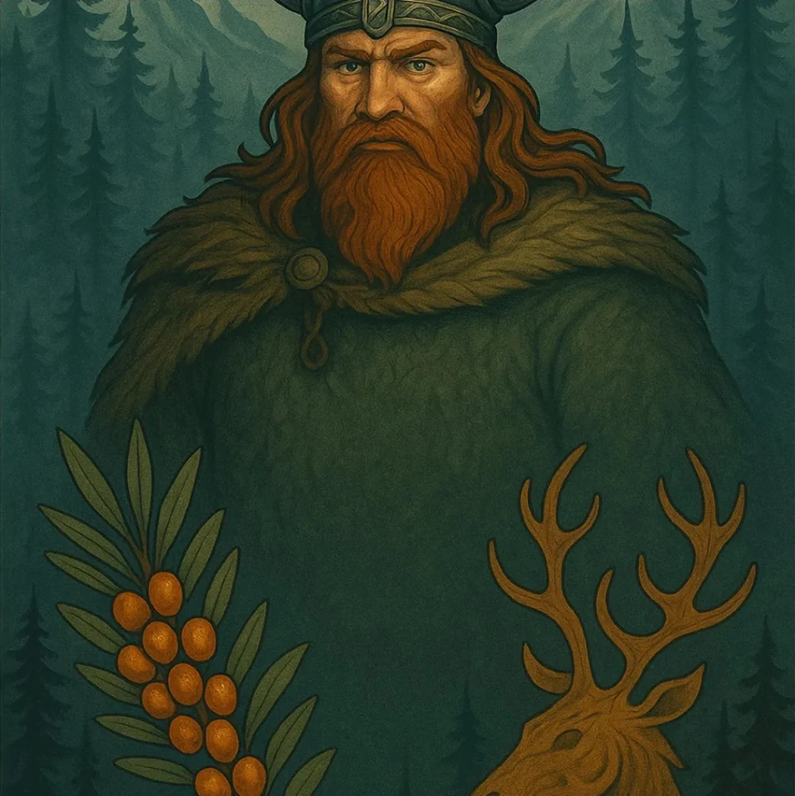 Ilustración de guerrero vikingo